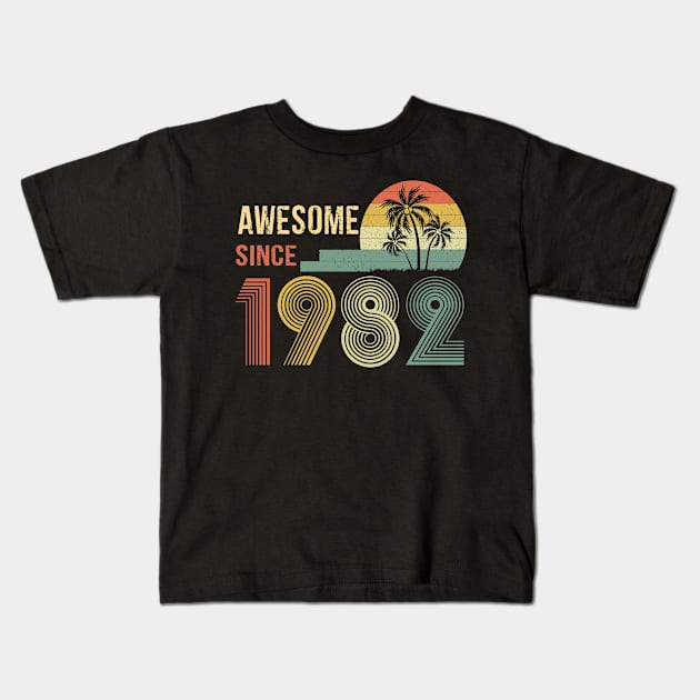 40 Year Old Awesome Since January 1982 Gifts 40th Birthday Kids T-Shirt by peskybeater